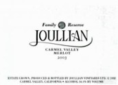 尤里安家族珍藏梅洛干紅葡萄酒(Joullian Family Reserve Merlot, Carmel Valley, USA)