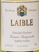 安德魯斯·萊貝爾酒莊灰皮諾晚收干白葡萄酒(Weingut Andreas Laible Durbacher Plauelrain Grauburgunder Spatlese Trocken, Baden, Germany)