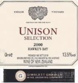 尤尼森吉布特拉區(qū)精選干紅葡萄酒(Unison Vineyard Gimblett Gravels Unison Selection Red, Hawke's Bay, New Zealand)