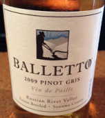 巴樂圖酒莊麥稈灰皮諾甜白葡萄酒(Balletto Vineyards Vin de Paille Pinot Gris, Russian River Valley, USA)