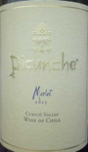 皮坤丘梅洛干紅葡萄酒(Picunche Merlot, Curico Valley, Chile)