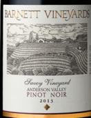 巴奈特薩沃伊園黑皮諾干紅葡萄酒(Barnett Vineyards Savoy  Pinot Noir, Sonoma County, USA)