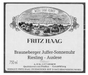 海格酒庄布朗伯哲朱弗日晷园雷司令精选白葡萄酒(Fritz Haag Brauneberger Juffer-Sonnenuhr Riesling Auslese, Mosel, Germany)