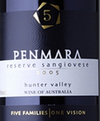 品馬拉五聯(lián)家珍藏桑嬌維賽紅葡萄酒(Penmara Five Families Reserve Sangiovese, Hunter Valley, Australia)