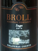 布羅爾山酒莊圣人干紅葡萄酒(Broll Mountain Vineyards Sage, Calaveras County, USA)