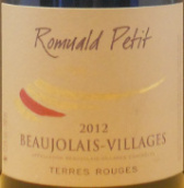 羅曼爾德博若萊紅土地紅葡萄酒(Romuald?Petit Beaujolais Village Terre Rouge, Beaujolais, France)