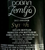 多贊加酒莊西拉干紅葡萄酒(Dobra Zemlja Winery Syrah, California, USA)