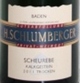 斯倫貝榭酒莊施埃博石灰?guī)r干白葡萄酒(Weingut Hartmut Schlumberger Scheurebe Kalkgestein Trocken, Baden, Germany)