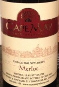 五月角梅洛干紅葡萄酒(Cape May Merlot, New Jersey, USA)