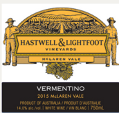 哈斯塔威爾 維蒙蒂諾白葡萄酒(Hastwell & Lightfoot Vermentino, McLaren Vale, Australia)