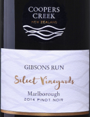 庫伯斯溪酒莊吉布森跑精選園黑皮諾紅葡萄酒(Coopers Creek Gibson's Run Select Vineyards Pinot Noir, Marlborough, New Zealand)