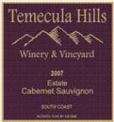 泰梅庫拉園赤霞珠干紅葡萄酒(Temecula Hills Winery Estate Cabernet Sauvignon, Temecula Valley, USA)