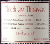 親密無(wú)間浮木黑皮諾-佳美紅葡萄酒(Thick as Thieves Driftwood Pinot Noir Gamay, Yarra Valley, Australia)