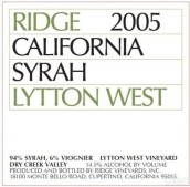 山脊利頓西園西拉干紅葡萄酒(Ridge Lytton West Vineyard Syrah, Sonoma County, USA)