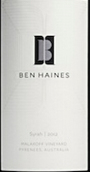 本海因斯酒莊馬拉科夫園西拉干紅葡萄酒(Ben Haines Wine Malakoff Vineyard Syrah, Yarra Valley, Australia)