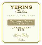 優(yōu)伶酒莊康比園霞多麗白葡萄酒(Yering Station Coombe Farm Vineyard Chardonnay, Yarra Valley, Australia)