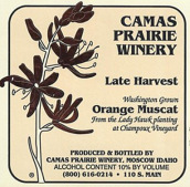 百合草原酒莊遲摘橙色麝香干白葡萄酒(Camas Prairie Late Harvest Orange Muscat, Idaho, USA)