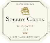 速溪酒莊桑嬌維塞紅葡萄酒(Speedy Creek Winery Sangiovese, Knight Valley, USA)