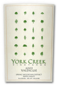 約克溪瓦得奇干紅葡萄酒(York Creek Vineyards Valdiguie, Spring Mountain District, USA)