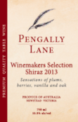 潘嘉立酒莊釀酒師精選西拉干紅葡萄酒(Pengally Lane Winemakers Selection Shiraz, Bendigo, Australia)