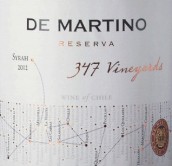 德馬丁諾347園西拉干紅葡萄酒(De Martino Reserva 347 Vineyards Syrah, Central Valley, Chile)