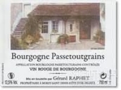 哈貝酒莊勃艮第帕森圖格安紅葡萄酒(Gerard Raphet Bourgogne Passetoutgrains, Burgundy, France)