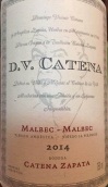 卡帝娜DV馬爾貝克紅葡萄酒(Bodega Catena Zapata DV Catena Malbec Malbec, Mendoza, Argentina)