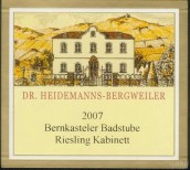 Dr. Heidemanns-Bergweiler Bernkasteler alte Badstube am Doktorberg Riesling Kabinett, Mosel, Germany