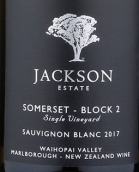 杰克遜酒莊薩默塞特2號(hào)單一園長相思白葡萄酒(Jackson Estate Somerset Block 2 Single Vineyard Sauvignon Blanc, Marlborough, New Zealand)