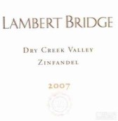 Lambert Bridge Zinfandel, Dry Creek Valley, USA