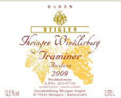 施蒂格勒依瑞恩溫克樂(lè)堡塔明娜精選干白葡萄酒(Weingut Stigler Ihringen Winklerberg Traminer Auslese trocken, Baden, Germany)