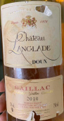 朗格拉德酒莊甜白葡萄酒(Chateau Langlade Blanc Doux, Gaillac, France)