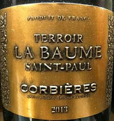 波姆酒莊圣保羅干紅葡萄酒(Domaine de la Baume Terroir Saint-Paul, Corbieres, France)