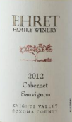 厄萊家族酒莊赤霞珠干紅葡萄酒(Ehret Family Winery Cabernet Sauvignon, Knights Valley, USA)