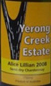 葉容溪愛麗絲之戀霞多麗半甜白葡萄酒(Yerong Creek Estate Alice Lillian Chardonnay, New South Wales, Australia)