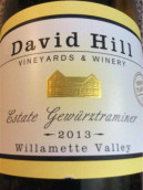 戴維山瓊瑤漿半甜型白葡萄酒(David Hill Winery Estate Gewurztraminer, Willamette Valley, USA)