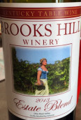 布魯克斯山莊園混釀紅葡萄酒(Brooks Hill Winery Estate Blend, Ohio River Valley, USA)