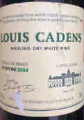 路易卡登斯雷司令干白葡萄酒(Louis Cadens Riesling, France)