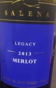 薩麗娜遺產梅洛干紅葡萄酒(Salena Legacy Merlot, South Australia, Australia)