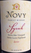 諾威家族酒莊圣露西亞西拉紅葡萄酒(Novy Family Winery Santa Lucia Highlands Syrah, Monterey County, USA)