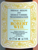 罗伯特威尔塔山园雷司令逐粒枯萄精选甜白葡萄酒(Weingut Robert Weil Kiedrich Turmberg Riesling Trockenbeerenauslese, Rheingau, Germany)