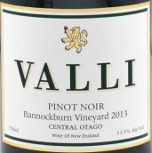 瓦利酒莊班諾克本園黑皮諾紅葡萄酒(Valli Bannockburn Vineyard Pinot Noir, Central Otago, New Zealand)