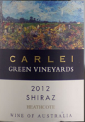 卡利綠酒莊設(shè)拉子紅葡萄酒(Carlei Green Vineyards Shiraz, Heathcote, Australia)