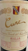 喜悦特级珍藏红葡萄酒(CVNE Cune Gran Reserva, Rioja DOCa, Spain)