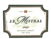 溫塔娜米斯特拉爾干紅葡萄酒(Ventana Wines Le Mistral, Monterey County, USA)