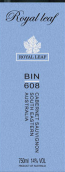 君葉BIN 608赤霞珠干紅葡萄酒(Royal leaf BIN 608 Cabernet Sauvignon, Southern Australia)