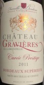 格雷威瑞斯頂級特釀干紅葡萄酒(Chateau des Gravieres Cuvee Prestige, Graves, France)