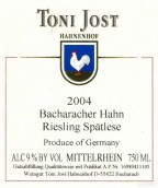 托尼約斯特哈嫩霍夫巴查瑞徹晚收雷司令甜白葡萄酒(Toni Jost Hahnenhof Bacharacher Hahn Riesling Spatlese, Mittelrhein, Germany)