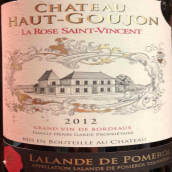 上古戎酒莊圣文森特玫瑰紅葡萄酒(Chateau Haut-Goujon La Rose Saint Vincent, Lalande-de-Pomerol, France)