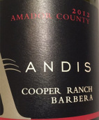 安迪斯庫(kù)伯園巴貝拉紅葡萄酒(Andis Wines Cooper Ranch Barbera, Amador County, USA)